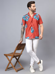 CUBAN COLLAR FLORAL PRINT SHIRT