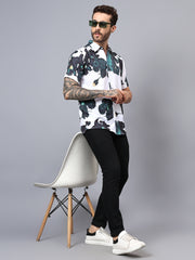 LYCRO WHITE PRINT SHIRT