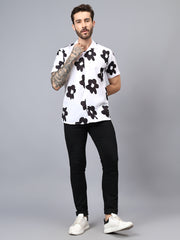 ATLEY WHITE HIBISCUS FLORAL PRINT SHIRT