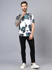 LYCRO WHITE PRINT SHIRT