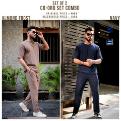 Ribbed Men's Casual Oversized Co-ord Set (Pack of 2)